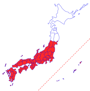 福島県以西の分布画像