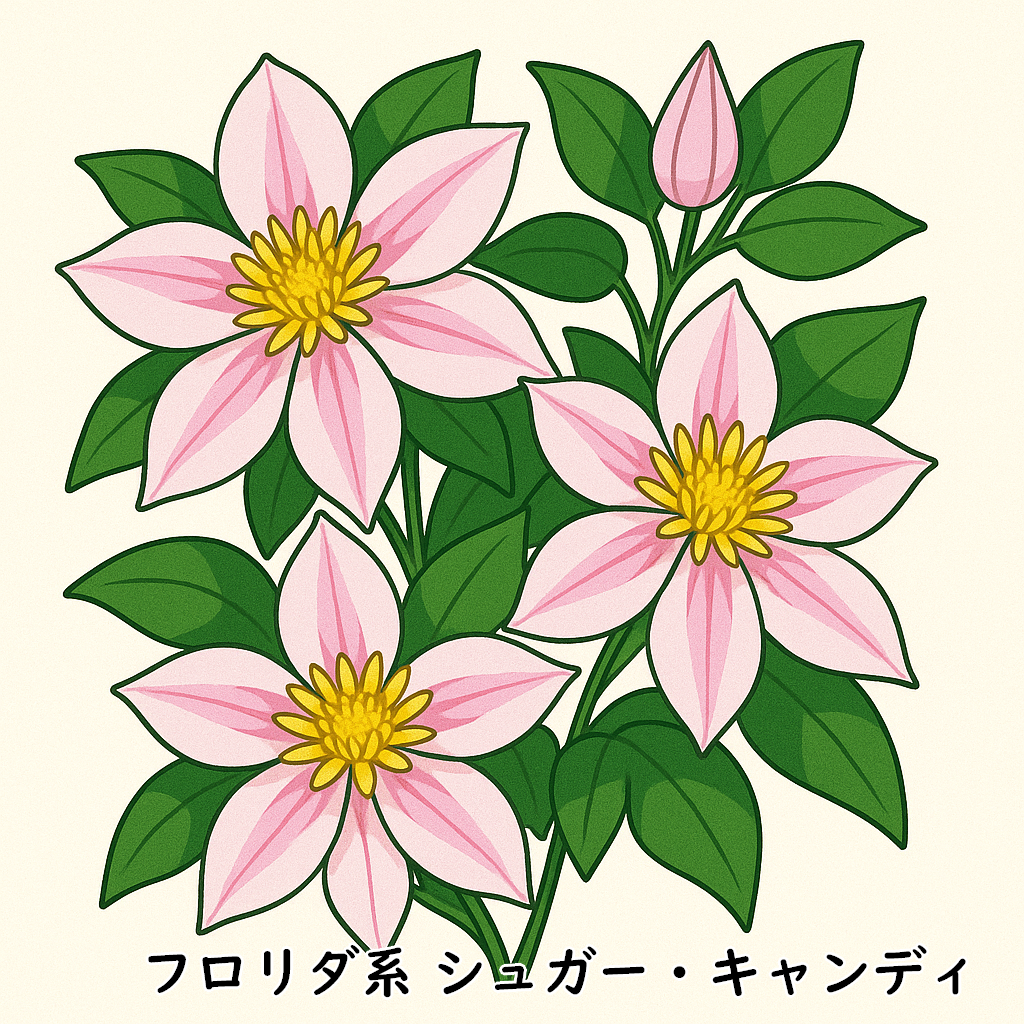 クレマチス・フロリダ系シュガーキャンディ画像