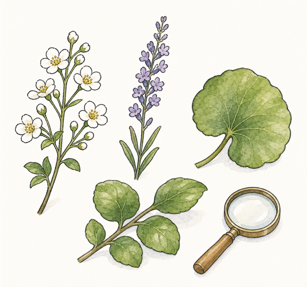 似た花を比較するワンポイントイラスト