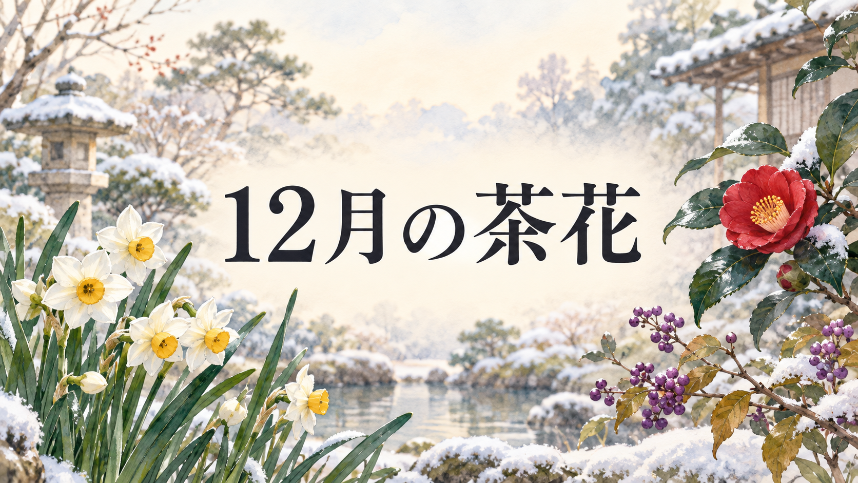 12月の茶花のアイキャッチ画像